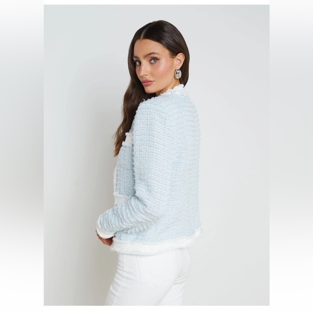 L'AGENCE Agnes Tweed Denim Jacket NWT - Picture 7 of 16